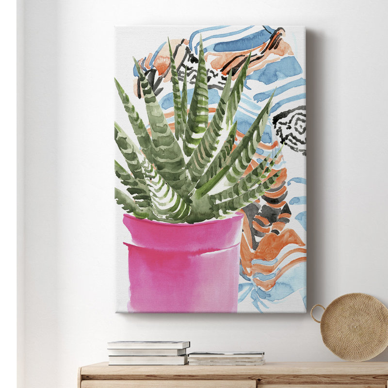 " Zebra Succulent II ", 18" H x 12" W x 1" D