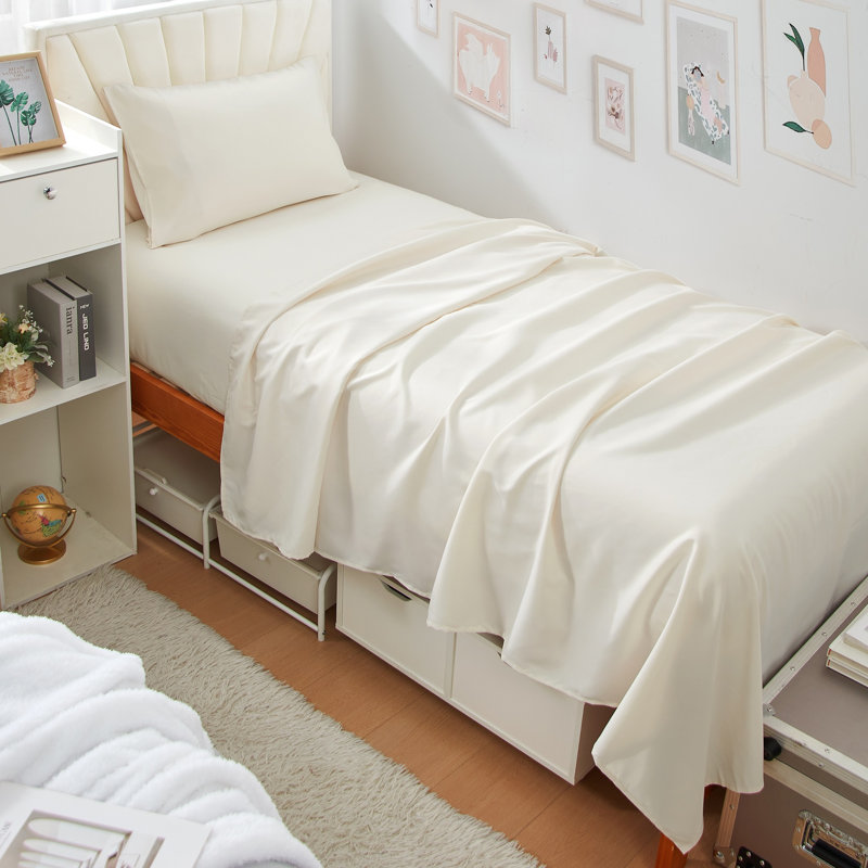 Double Brushed Microfiber Twin XL College Sheet Set, Pale Dogwood