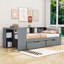 Lit de jour à deux tiroirs en bois avec tablettes de rangement et station de charge-106721751-106721749
