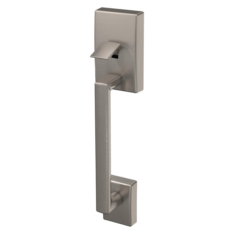 Century Lower Half Handleset and Latitude Door Lever Set (Deadbolt Sold Separately), Satin Nickel