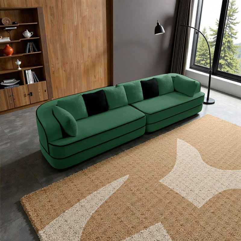 Canapé modulaire 4 places en velours de peluche moelleux Cloud-Like | Pas d'assemblage | Design ergonomique et contours moelleux
