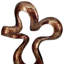 Sculpture en aluminium abstraite brune et dorée 16 po Chura