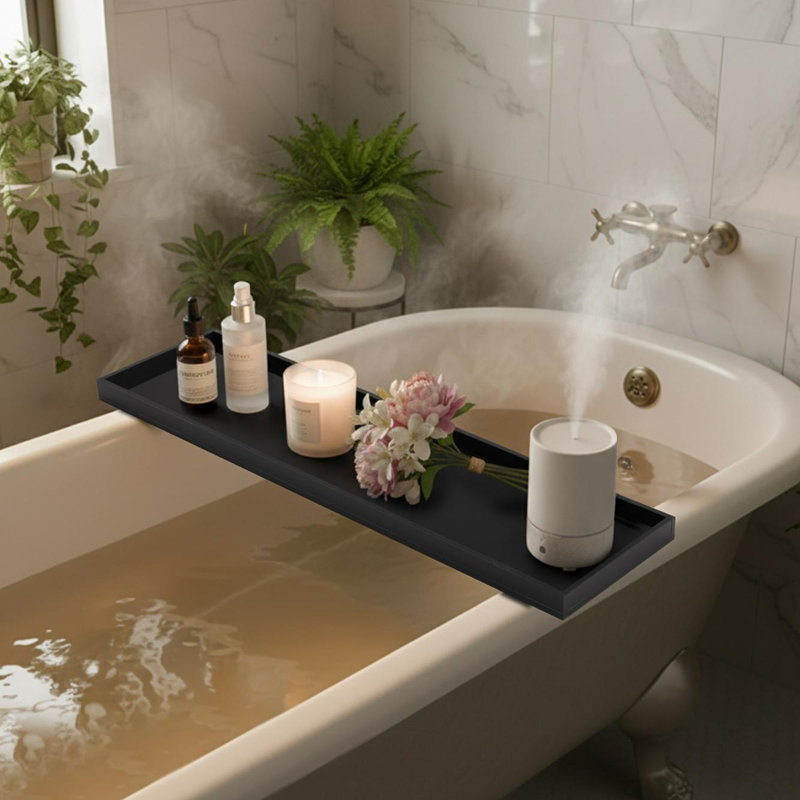 Acrylic Bath Caddy, Black