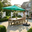  Parasol de patio en porte-à-faux 11 pi avec base incluse-802814169