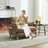 Chenille Upholstered Convertible Chair-87112320