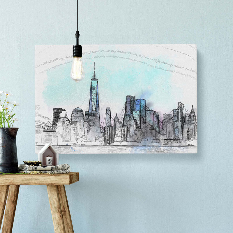 Freedom Tower & New York City In Abstract - Wrapped Canvas Print, 40cm H x 60cm W x 3cm D