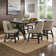 Cipolla 72"-90" Wood Finish Extendable Dining Set - Dining Table With Leaf And Taupe Fabric Curved Back Chairs