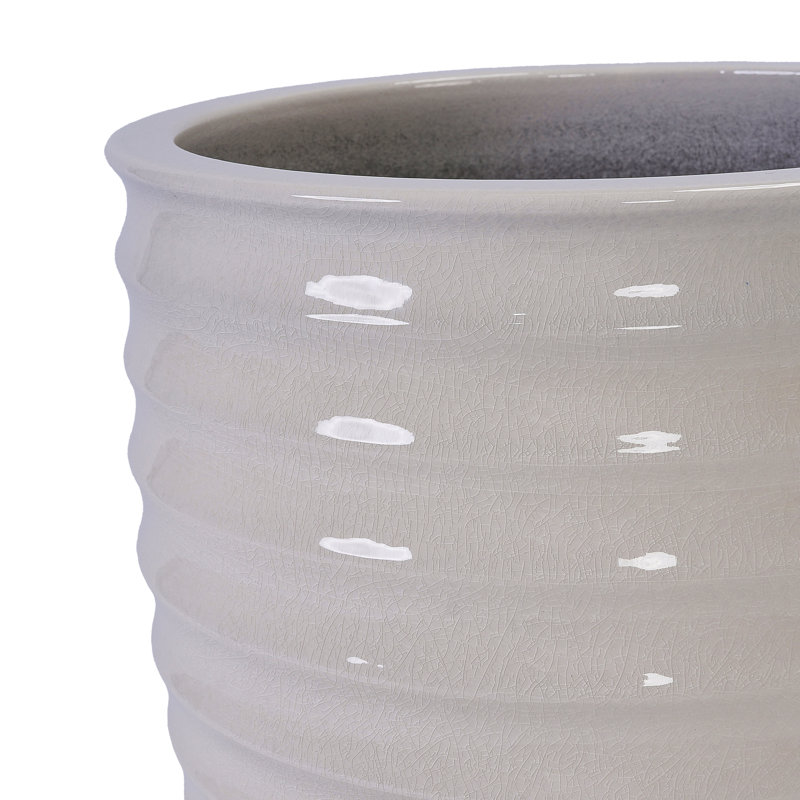 Pot de fleurs en céramique, pot de fleurs moderne pour patio, jardin, rebord de fenêtre, Blanc lait