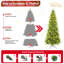 Arbre de Noël mince de 7 pi avec 400 lumières DEL blanc chaud - 1180 pointes en PE + PVC, conception à charnières peu encombrante, installation facile, support en métal robuste - arbre à crayons réaliste pour les petits espaces-1811215283