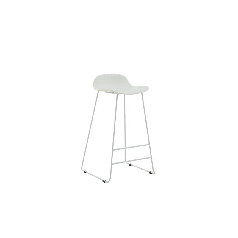 Orion Bar Stool with Steel Frame, White