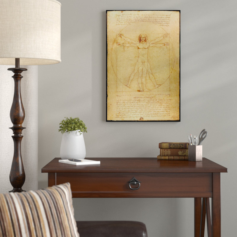 Vitruvian Man by Leonardo Da Vinci - Wrapped Canvas Print, 46cm H x 31cm W