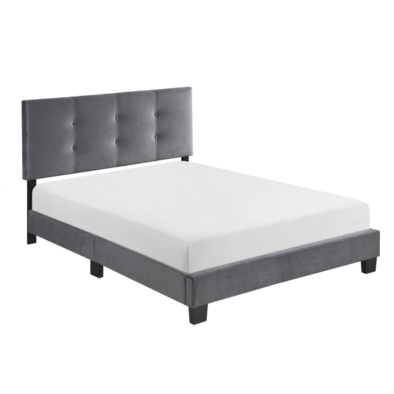 Mobilier de chambre à coucher 1pc, Gris, Lit double