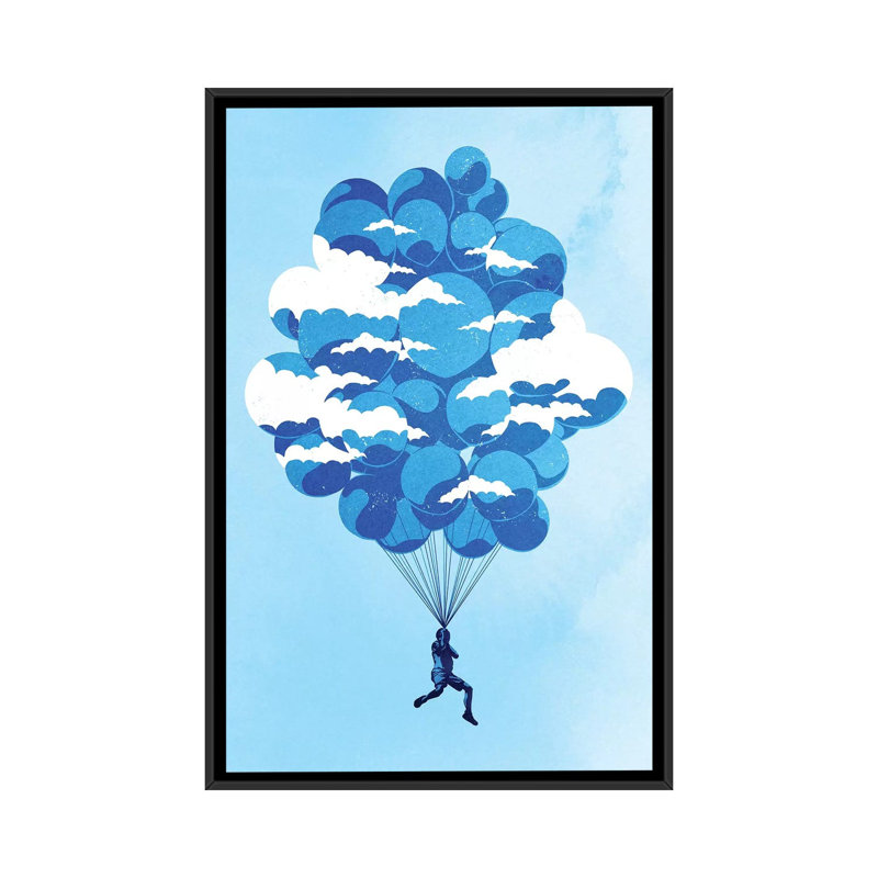«Up in the Air», impression sur toile, H 26 po x l 18 po x P 1,5 po, Toile encadrée noire, Pas de tapis