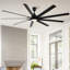 Très grand ventilateur de plafond noir 84 po avec télécommande