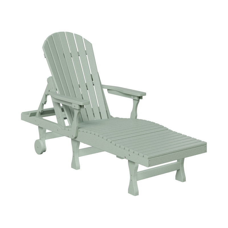 Comfo Back Outdoor Chaise Lounge, Seafoam Top  with Seafoam Base