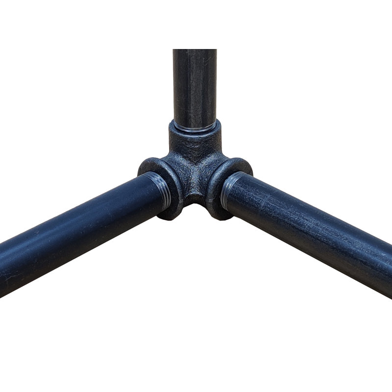 1/2" Black Pipe 3 Way Connector With 4 Mounting Holes Fitting Cast Iron Connector Industrial Steel
