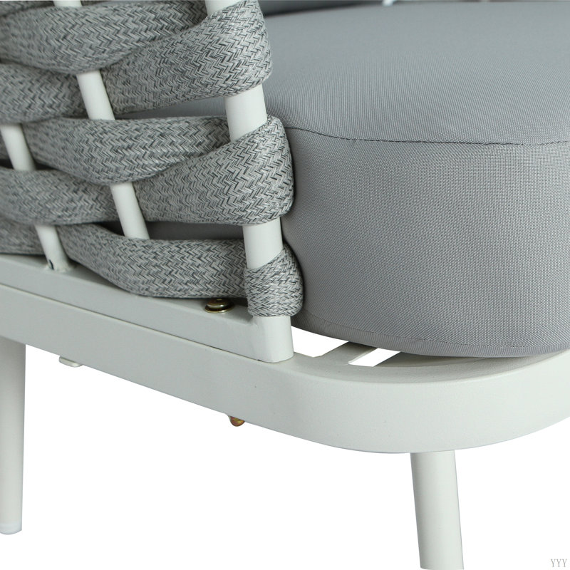 Ensemble de 2 fauteuils club Mariano, Blanc cassé/gris, Blanc