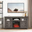 Meuble télé 18 po avec insert de cheminée gris, l 60,74 po x P 14,97 po x H 31,7 po, grand rangement, armoire gérée avec foyer, l 60,74 po x P 14,97 po, H 31,7 po, style classique, grand espace de rangement