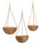 Set Of 3 Rice Nut Weave Round Hanging Basket