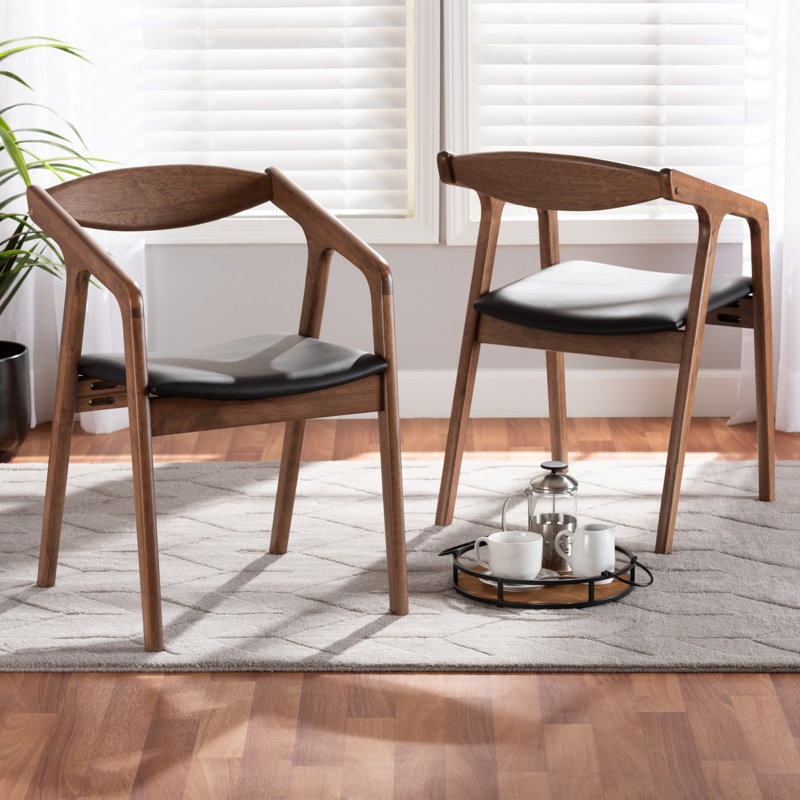Chaise avec accoudoirs Hohl, Noir
