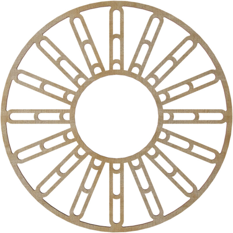 Médaillon de plafond en bois ajouré Hickory, Hickory, H 16 po x l 16 po x P 0,25 po