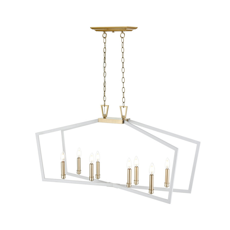Luminaire suspendu blanc mat / or moderne 8 lumières Millennium Lighting