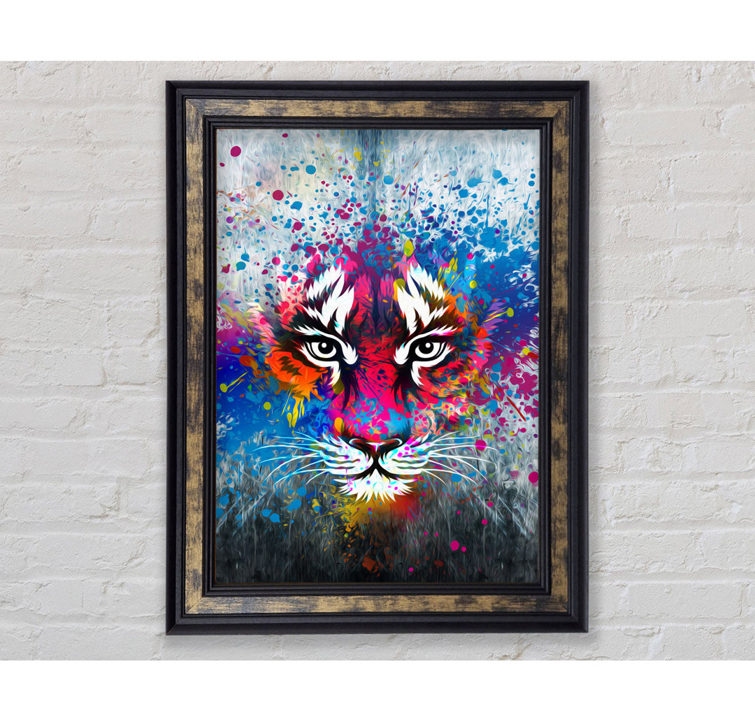 Rainbow Tiger Face - Einzelner Bilderrahmen Kunstdrucke