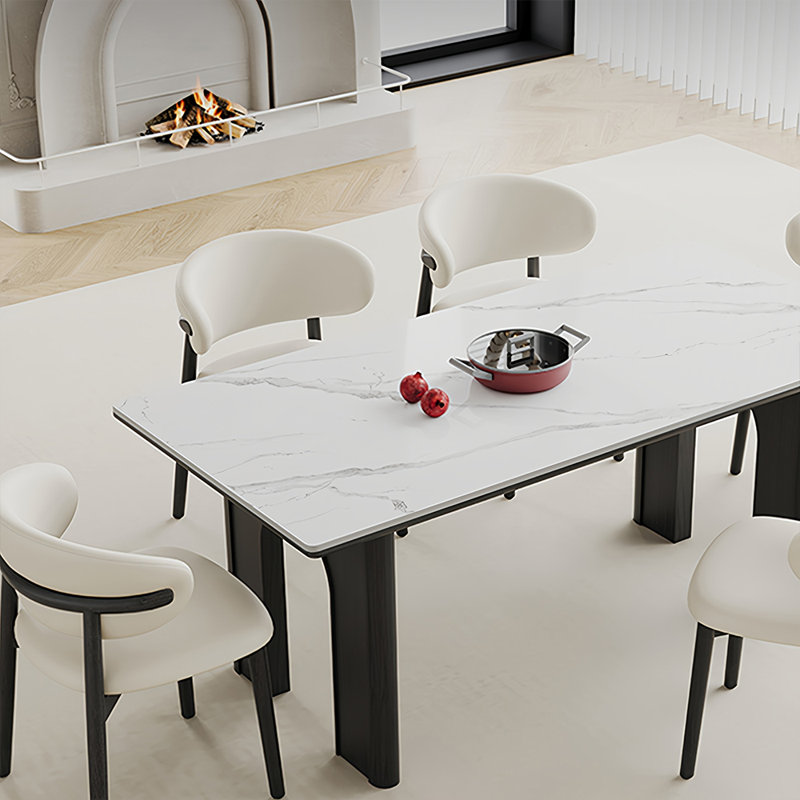 Ensemble de table et de chaises élégantes, H 29,52 po x l 31,49 po x L 70,86 po