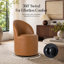 Petit fauteuil d'appoint roulant en similicuir avec roulettes-142535528