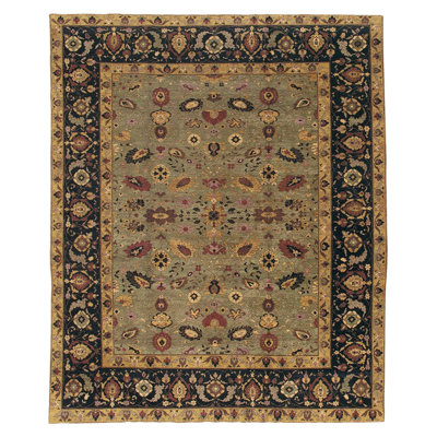 Jasmine Wool Oriental Area Rug in Black/Green