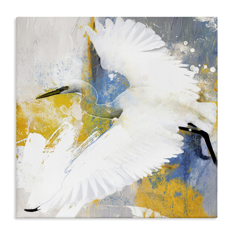 Art moderne sur toile, "Aigrette moderne en vol" par Porter Hastings bp-703_CN, H 36 po x l 36 po