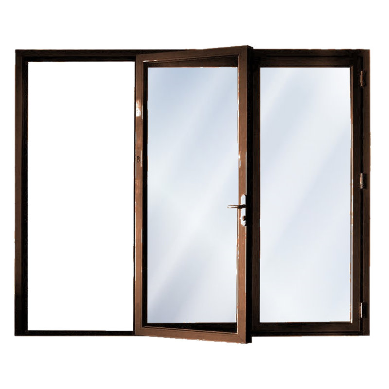 Portes de patio pliantes en aluminium, H 96 po x l 120 po x P 3 po, Espresso brun, S'ouvre à droite vers l'extérieur