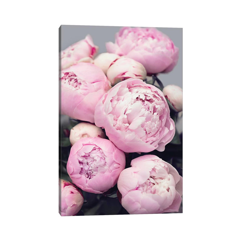 Pink Peonies by Sisi & Seb - Wrapped Canvas Gallery-Wrapped Canvas Giclée, 66.04 cm H x 45.72 cm W x 1.91 cm D