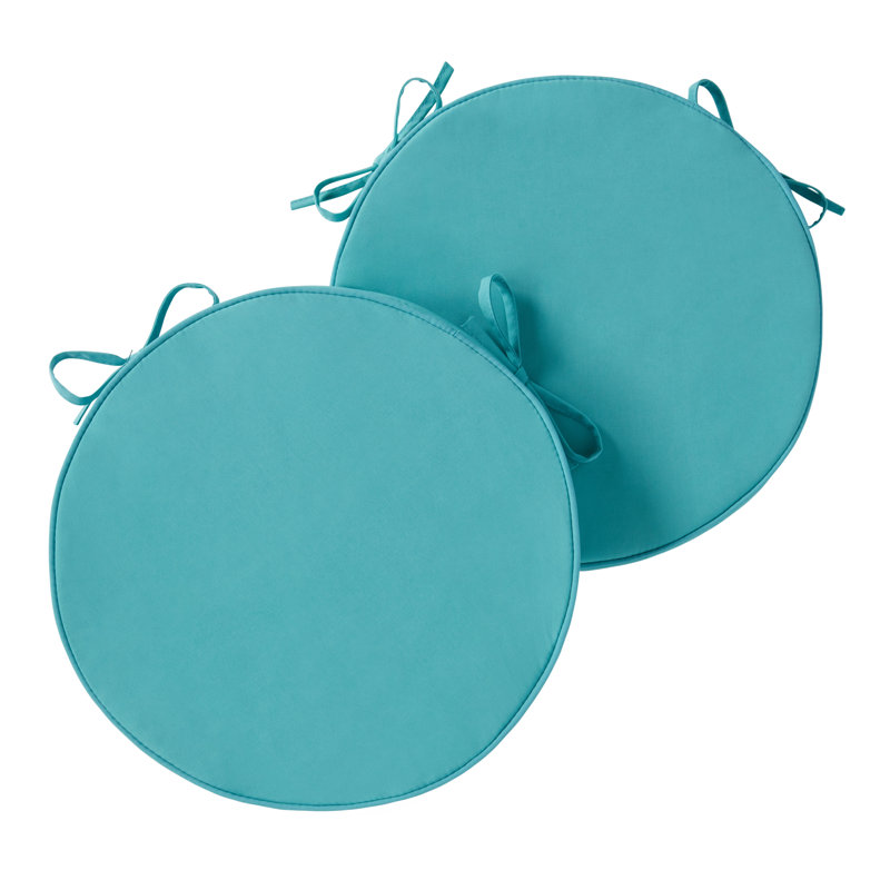 Outdoor Round Dining Chair Seat Pad, Teal