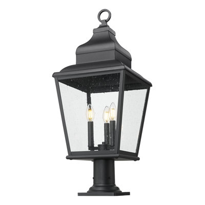 Sloan 30 inch Sand Black 3 Light Outdoor Pier Mounted Fixture