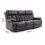 Deneka 3 Seater Linen Reclining Sofa-1532342508
