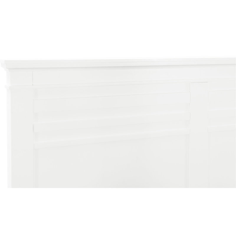 Grand lit transitionnel blanc - Panneau en bois avec tête de lit, White