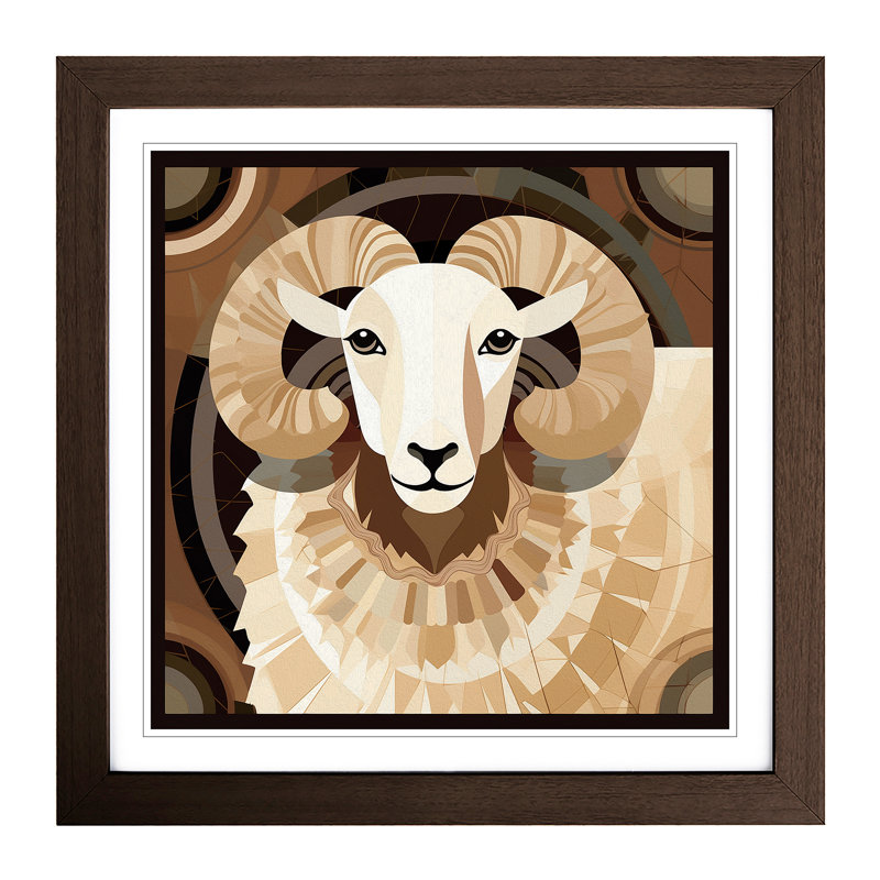 Sheep Deco - Framed Print, Walnut