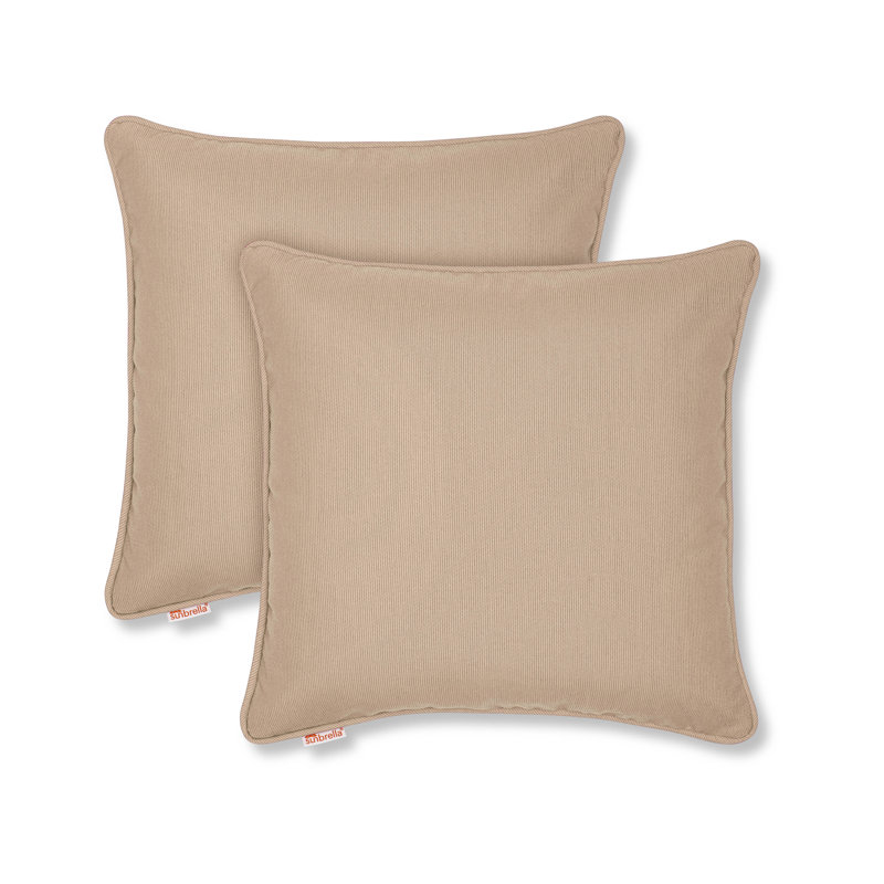 Housse de coussin Sunbrella, Sable, Polyester, Carré 18 po
