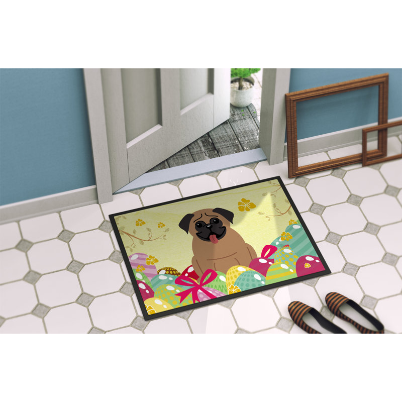 Tapis d'extérieur antidérapant Saroyan, Brun, l 18 po x L 27 po