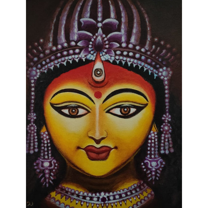 Durga Maa | Acrylique sur toile | Par Runa Bandyopadhyay