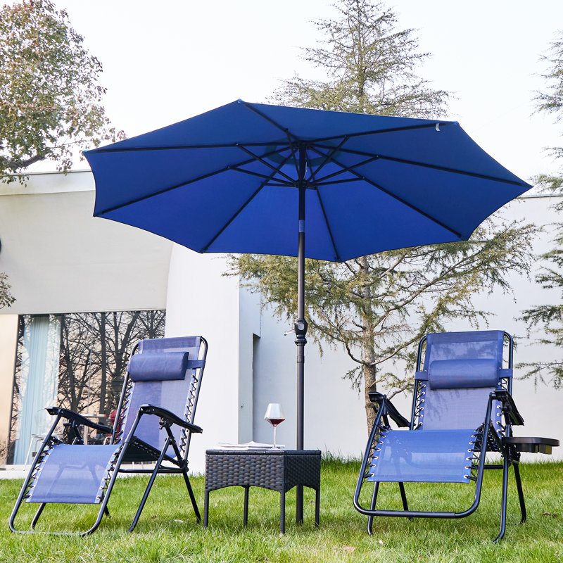 Parasol de marché inclinable 9 pi Senan, Bleu