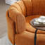 Très grande chaise ronde orange, charge de 450 livres, moelleux mi-ferme, rembourrage en fibre avec et petite table en métal, dossier rembourré, matériau chenille-906465997
