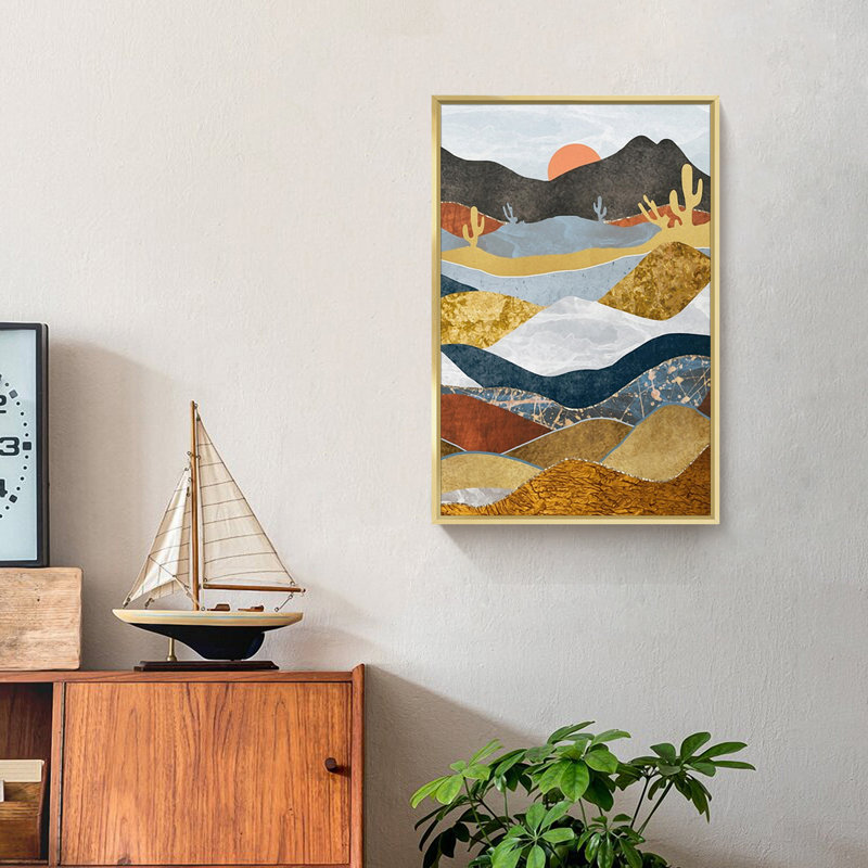 Nature, art mural, reproduction d'art sur toile, H 16 po x l 12 po x P 1,6 po, Or