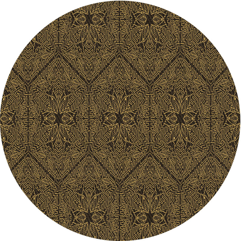 Tapis 100% à motifs lavables à la machine 2989 - brun, Rond 7 pi