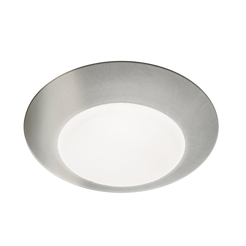 Disc Acrylic LED Flush Mount, Brushed Nickel