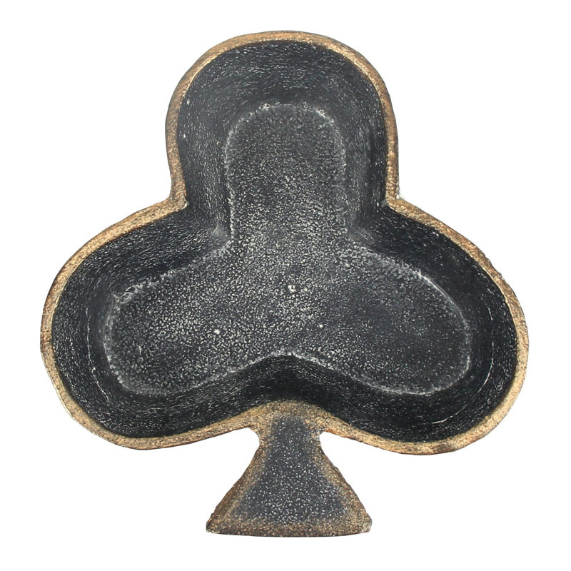 Junivar 6" Black and Gold Club Cast Iron Vanity Tray