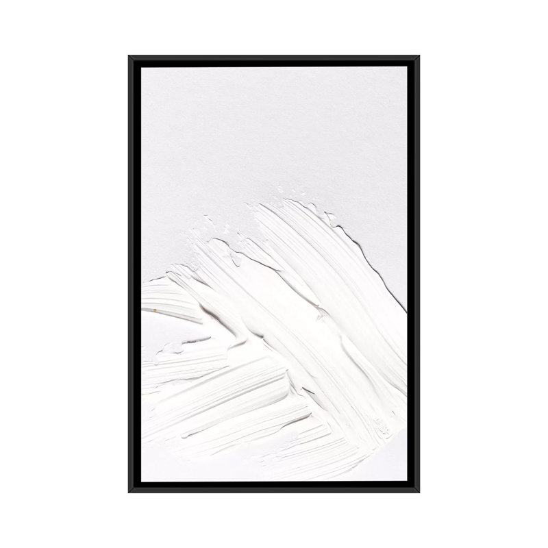 «Minimal White», impression sur toile, H 26 po x l 18 po x P 1,5 po, Toile avec cadre noir, Pas de tapis