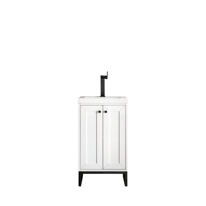 Chianti 20'' W Single Vanity, Glossy White, Matte Black