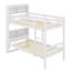 Lit superposé simple au-dessus de simple avec tablettes, lit en bois d'hévéa avec tête de lit à tablettes, barrières de sécurité et échelle, convertible en 2 lits-1399449281